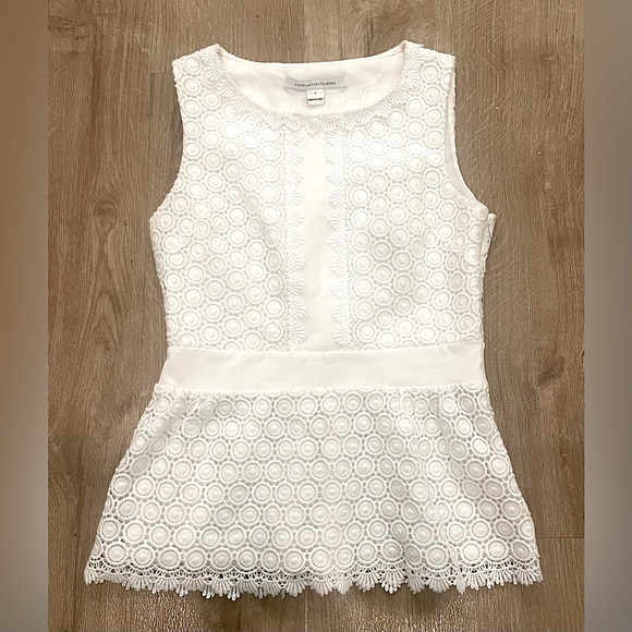 Diane Von Furstenberg Tavita Cosmic Lace Peplum Top - Picture 2 of 8